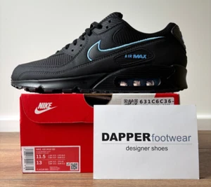 Nike Herren Air Max 90, Größe 10,5 UK, Schwarz University Blue Turnschuhe FJ4218 001 - Bild 1 von 6