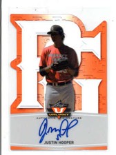 JUSTIN HOOPER 2014 LEAF VALIANT PERFECT GAME ORANGE AUTOGRAPH AUTO #02/25 AH6324