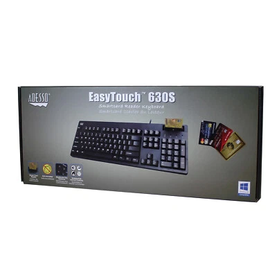 ADESSO EASYTOUCH 630S AKB-630SB ANTIMICROBIAL KEYBOARD W/SMART CARD READER - NEW - Image 1 of 2