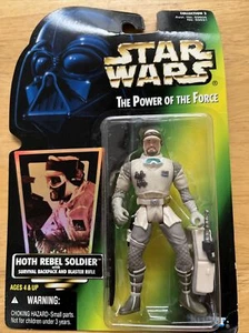 Star Wars Power Of The Force Hoth Rebel Solidier 4" 1996 Kenner Green Card MOC - Picture 1 of 4