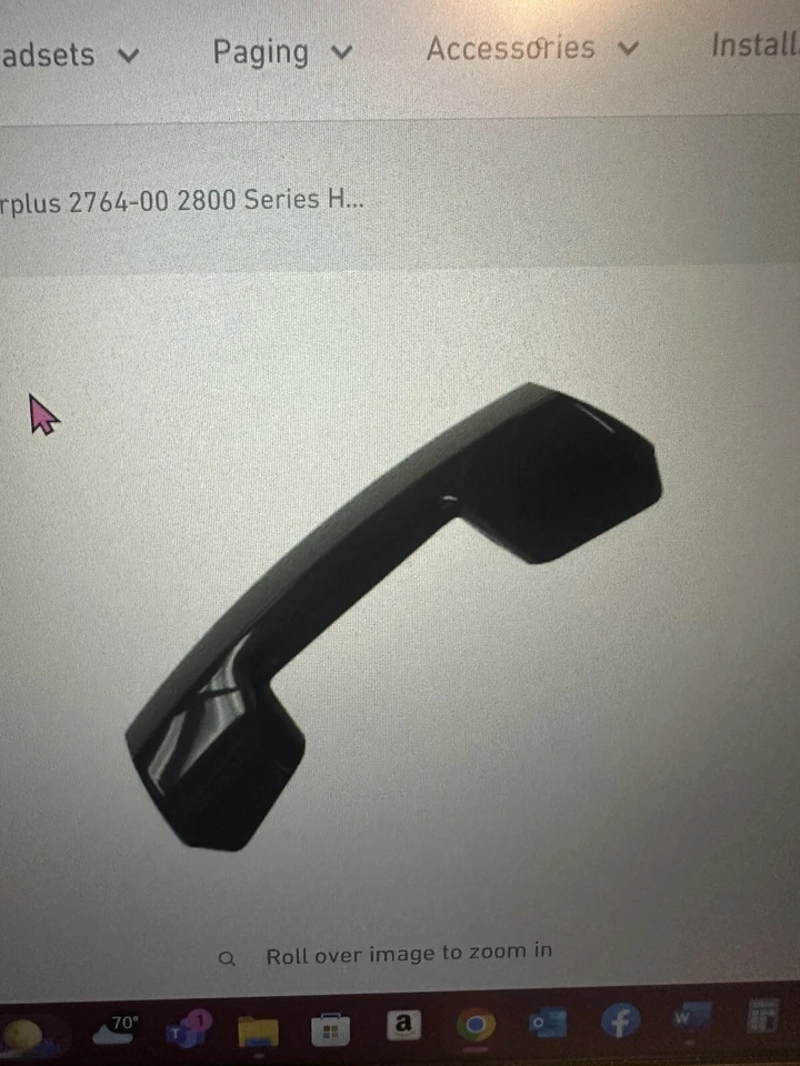 Vodavi Starplus AND STS 3515-71 3516-71 Infinite Phone Handset Black  - Image 1 of 1