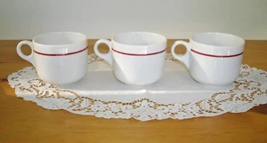 Tazas de café vintage a rayas rojas para restaurante Syracuse China ~ Juego de 3 ~ - Imagen 1 de 7