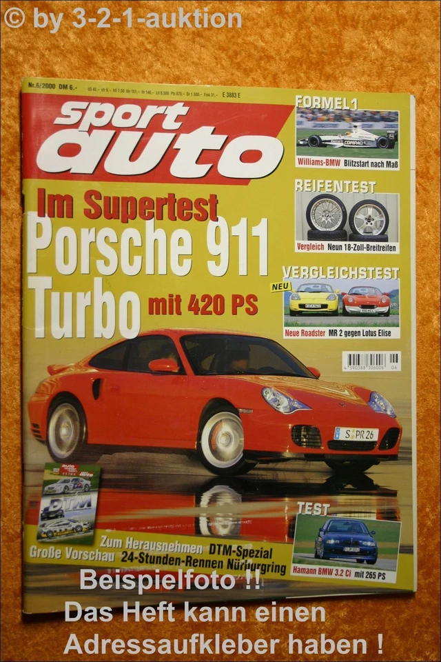 Sport Auto 6/00 Porsche Turbo Toyota MR2 Lotus Elise - Immagine 1 di 1