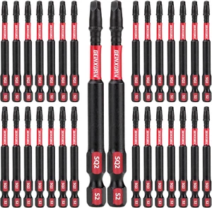 Impact Tough 3inches #2 Square Insert Driver Bits30pack Magnetic Sq2 Screwdriver - Picture 1 of 9