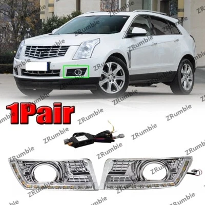1 par de luces antiniebla LED DRL parachoques luces de señal de giro para Cadillac SRX 2010 2011-2016 Foto 1 de 4