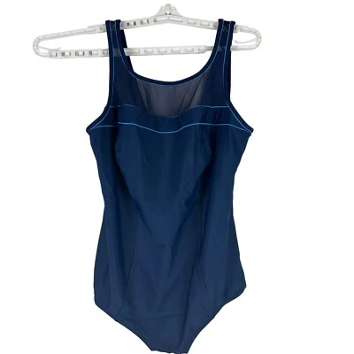 Traje de baño Christina de una pieza para mujer talla 22W azul marino mezcla de nailon/spandex Foto 1 de 4