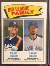 2020 Topps Throwback Thursday TBT #122 Craig Biggio Cavan Biggio Blue Jays
