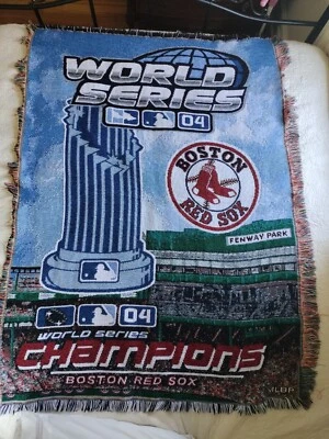 Boston Red Sox 2004 World Series  Champions 57x43 Blanket Huge USA Made - Image 1 of 3