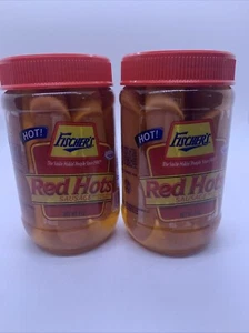 Fischers Red Hots Sausage Pickled Bologna Lot Of 2  9oz Jars  B/b 09/2025 - Picture 1 of 4