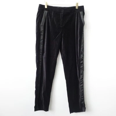 Pantalones Donna Karan Mujer Talla 6 Algodón Recortados Ajustados Elastizados Terciopelo Negro Y2K Foto 1 de 4