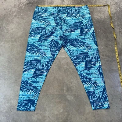 Leggings Soft Surroundings para mujer Plus 3X Superdelgados Tobillo Azul Tropical Foto 1 de 4