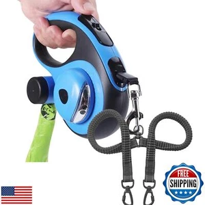 Dual Retractable Dog Leash for 2 Large Dogs (Up to 110 Lbs Each) - Double Hea - Picture 1 of 5