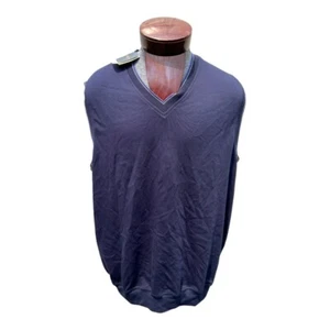 NOS NEW Bobby Jones Players Blue XL Peruvian Pima Cotton Sweater Vest Golf - Picture 1 of 7