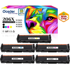 206X Toner(Used OEM Chip),2x BK & 1x C/M/Y,for HP M255dw/M282/283fdw,W2110X 2111 - Picture 1 of 1
