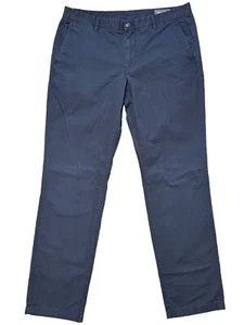 BONOBOS Chino Pants SIZE 35 x 32 Slim Fit Navy Blue Flat Front 100% Cotton - Picture 1 of 11