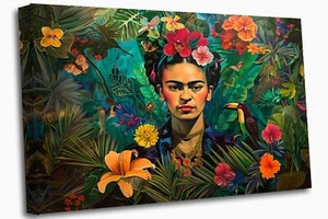 Frida Kahlo Tropical Paradise Canvas Print Wall Art - Picture 1 of 6