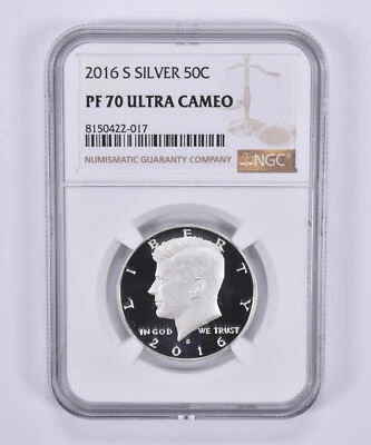 2016-S Kennedy Half Dollar Silver PF70 UCAM NGC Brown Label - Image 1 of 4