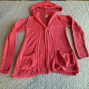 Lucky Brand Hoodie Sweater Sleeve Red Wome'n Extra Small Button Pockets RN#80318 - Picture 1 of 8