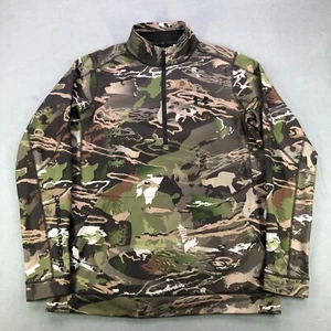 Under Armour Shirt Mens M Camo Threadborne 1/4 Zip Long Sleeve Hunting Outdoor - Picture 1 of 13