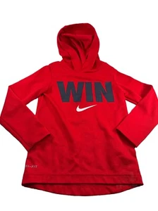 Nike Dri-Fit WIN Hoodie 4 XS 3-4 Years Unisex Toddler Red Thin Pique Fabric - Picture 1 of 11