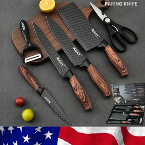 Chef Knife Set Hand Forged Kitchen Butcher Knives Steel Steel Meat Cleaver Gifts - Picture 1 of 16