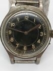 VINTAGE WWI 1920's Military Black Dial Art Deco WWII CYLINDER movement Watch 