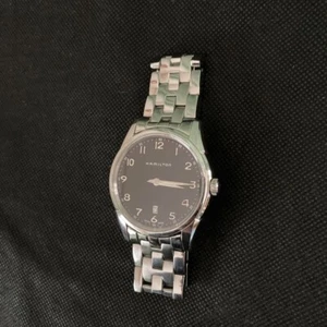 Hamilton Jazzmaster H385110 Black Quartz Watch Wrist 18cm Used No BOX - Picture 1 of 7