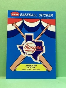 Texas Rangers 1989 fleer baseball team sticker card - Picture 1 of 1