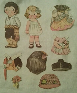 Muñecas de papel Dolly Dingle y Don Juan de colección - Imagen 1 de 4