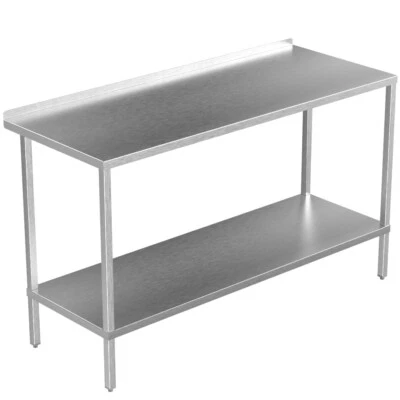 Stainless Steel Commercial Kitchen Table with Adjustable Catering Shelf