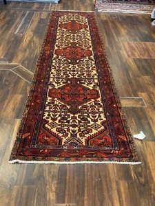 S.Antique Hand Knotted Vintage Tribal Geometric Runner Village Rug 3x11 ft,#2316 - Picture 1 of 12