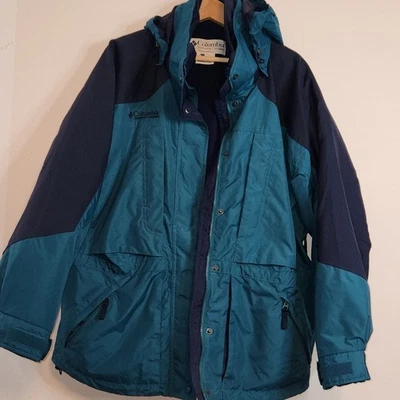 Columbia Double Whammy Azul y Verde Exterior Esquí Montaña Chaqueta Talla L Over Foto 1 de 4