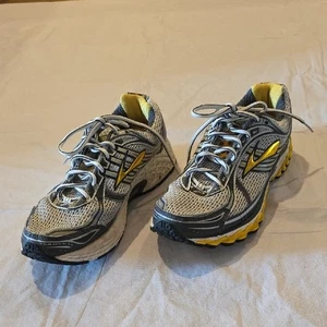 Brooks Men's Trance 11 Running Shoes Silver Gray Yellow Size 10 - Picture 1 of 14