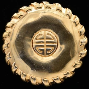 Givenchy Vintage Logo Pin Brosche Scheibe Münze Gold 4G Runway signiert 1980er BinBA - Bild 1 von 12