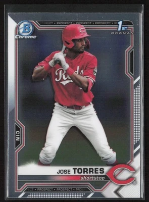 2021 Bowman Draft Chrome Jose Torres #BDC-125 Cincinnati Reds - Image 1 of 2