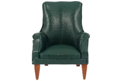 Dolls House 2442 dunkelgrüner Ledersessel  Holz 1:12 für Puppenhaus - Bild 1 von 3