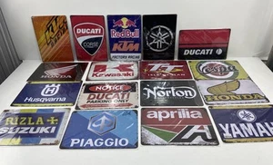 Job Lot Bundle Motorcycle Signs Plaques Garage Man Cave Metal 30 x 20cm (x17) - Picture 1 of 16
