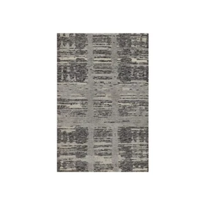 2'x3'1" Gray Modern Mat Rug Criss Cross Erased Design Hand Knotted Wool 91811 - Picture 1 of 8