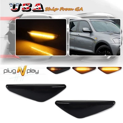 Luzes de sinalização laterais marcador LED sequencial fumê para BMW X3 F25 X5 E70 X6 E71 E72 - Imagem 1 de 4