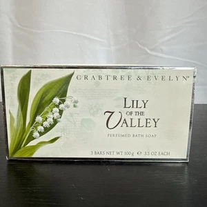 Crabtree & Evelyn Lily of the Valley Perfumed Bath Soap 3 BARS 3.5 oz each NEW - Picture 1 of 8
