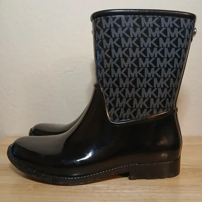 Michael Kors Sutter Logo Rubber Rainboots Authentic Women's Size 8 Pre-Owned - Image 1 of 4