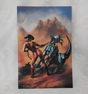 1994 Julie Bell Fantasy Art Space Cowgirl 6"x9" Glossy Poster - Picture 1 of 4