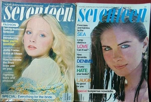 2 Vintage SEVENTEEN Magazines Feb & July 1978 Fashion Jodie Foster Food Brides - Picture 1 of 8