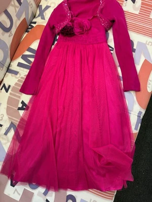 Monsoon Girls Pink Tutu Dress + Sequin Bolero Set 7-8 yrs Party Wedding Excellen - Image 1 of 4