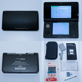 Nintendo 3DS 128GB Set Black (Case, Crystal Shell, Charger SD & More) USA Seller