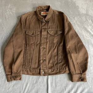 Chaqueta de Pana Levi's Vintage Aguja Para Hombre Grande Marrón Algodón Blanco Pestaña Distress - Imagen 1 de 23