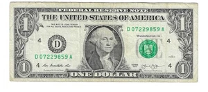1 $ GEBURTSTAGS- ODER JUBILÄUMSSCHEIN 22. JULI 98 07229859 CLEVELAND BANK (LOT M-65B) - Bild 1 von 2