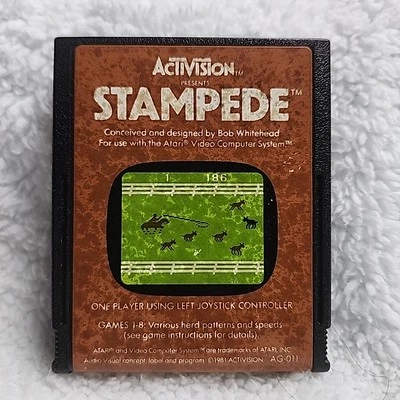 Atari 2600 STAMPEDE 1981 Video Game Cartridge Activision - Image 1 of 4