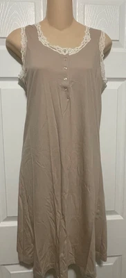 La Perla Studio Spalla Collection S Cotton Nightgown Taupe - Image 1 of 2