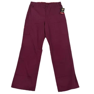 Dickies Men’s Medium Scrub Pants Elastic Waist Purple 81006 Wine Color WIWZ New - Picture 1 of 14